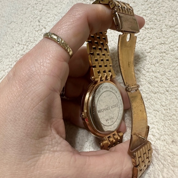 Michael Kors Rose Gold Watch Crystal Bezel Link Bracelet - Picture 10 of 17
